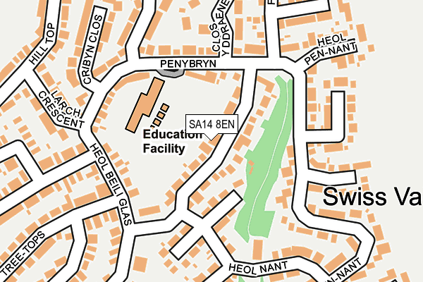 SA14 8EN map - OS OpenMap – Local (Ordnance Survey)