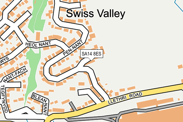 SA14 8ES map - OS OpenMap – Local (Ordnance Survey)