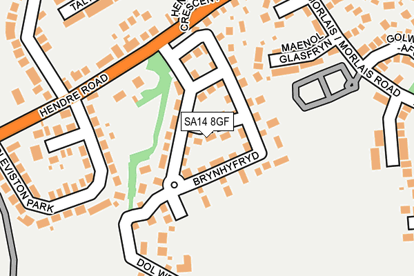 SA14 8GF map - OS OpenMap – Local (Ordnance Survey)