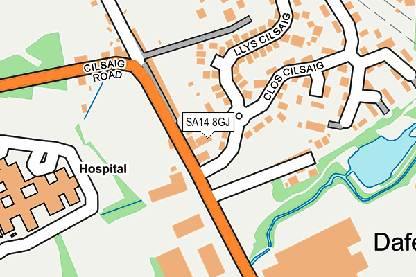 SA14 8GJ map - OS OpenMap – Local (Ordnance Survey)