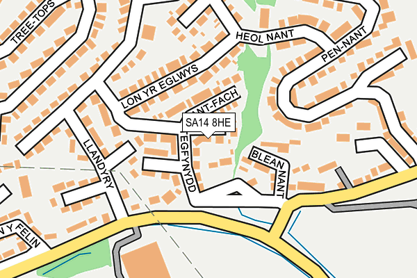 SA14 8HE map - OS OpenMap – Local (Ordnance Survey)