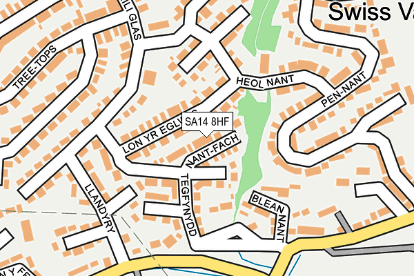 SA14 8HF map - OS OpenMap – Local (Ordnance Survey)