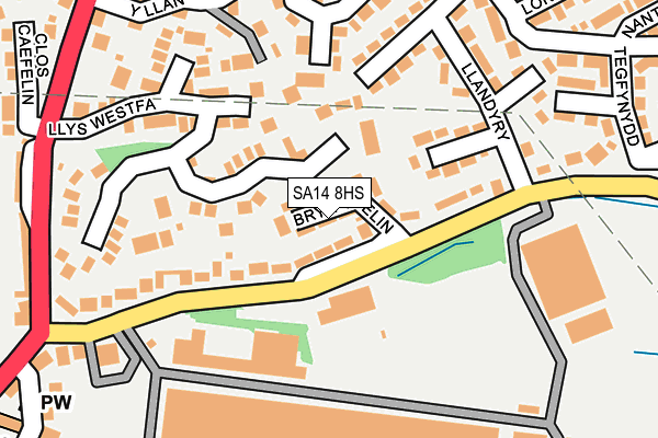 SA14 8HS map - OS OpenMap – Local (Ordnance Survey)