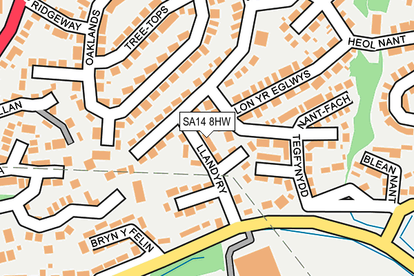 SA14 8HW map - OS OpenMap – Local (Ordnance Survey)