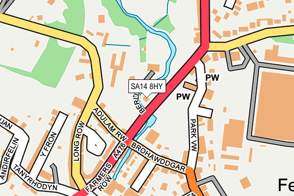 SA14 8HY map - OS OpenMap – Local (Ordnance Survey)