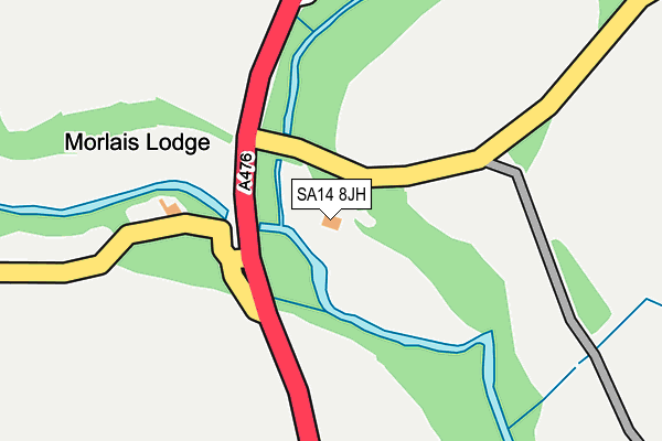 SA14 8JH map - OS OpenMap – Local (Ordnance Survey)