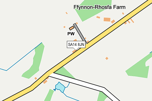 SA14 8JN map - OS OpenMap – Local (Ordnance Survey)