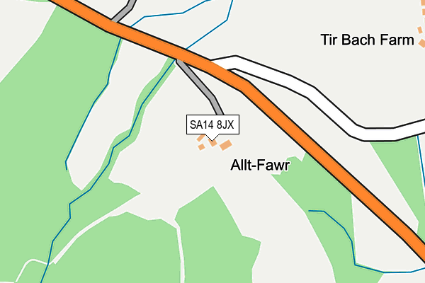 SA14 8JX map - OS OpenMap – Local (Ordnance Survey)