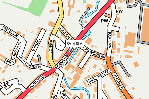 SA14 8LA map - OS OpenMap – Local (Ordnance Survey)