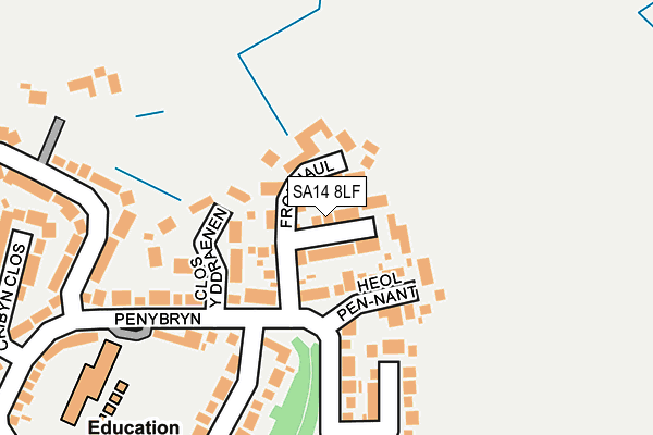 SA14 8LF map - OS OpenMap – Local (Ordnance Survey)