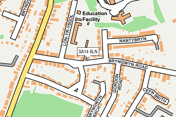 SA14 8LN map - OS OpenMap – Local (Ordnance Survey)