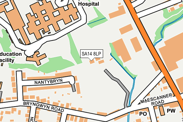 SA14 8LP map - OS OpenMap – Local (Ordnance Survey)