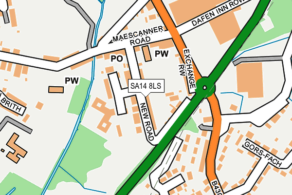 SA14 8LS map - OS OpenMap – Local (Ordnance Survey)