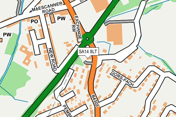 SA14 8LT map - OS OpenMap – Local (Ordnance Survey)