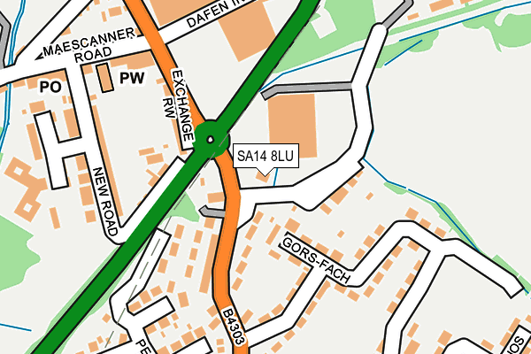 SA14 8LU map - OS OpenMap – Local (Ordnance Survey)