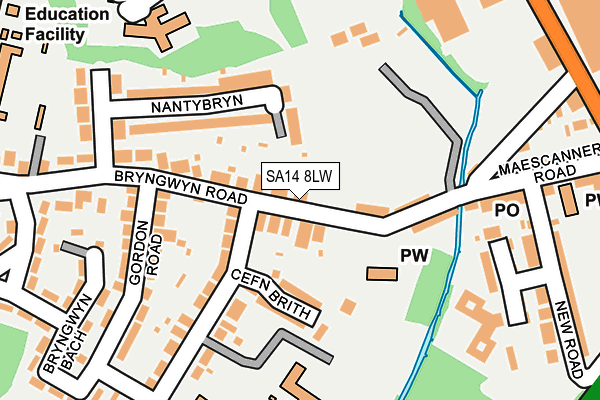 SA14 8LW map - OS OpenMap – Local (Ordnance Survey)