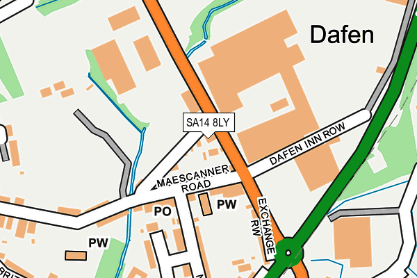 SA14 8LY map - OS OpenMap – Local (Ordnance Survey)