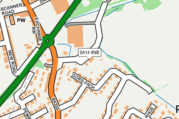 SA14 8NB map - OS OpenMap – Local (Ordnance Survey)