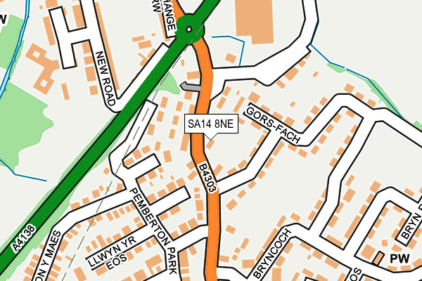 SA14 8NE map - OS OpenMap – Local (Ordnance Survey)