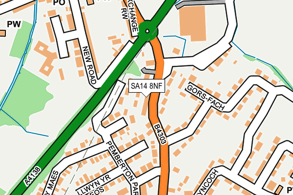 SA14 8NF map - OS OpenMap – Local (Ordnance Survey)