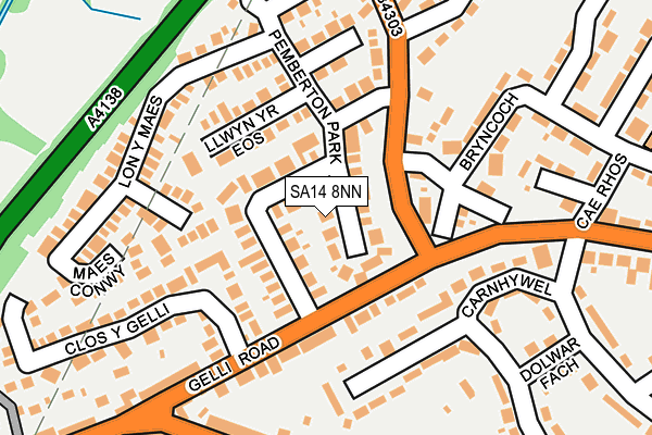SA14 8NN map - OS OpenMap – Local (Ordnance Survey)