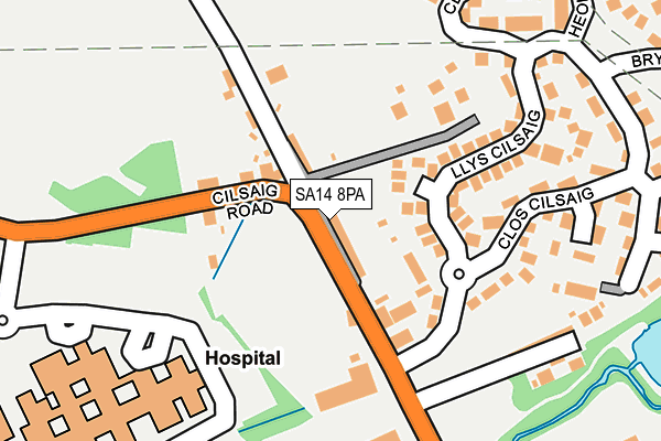 SA14 8PA map - OS OpenMap – Local (Ordnance Survey)