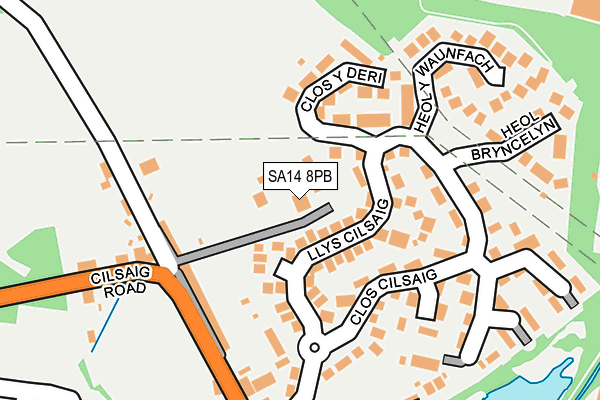 SA14 8PB map - OS OpenMap – Local (Ordnance Survey)