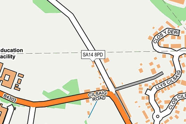 SA14 8PD map - OS OpenMap – Local (Ordnance Survey)