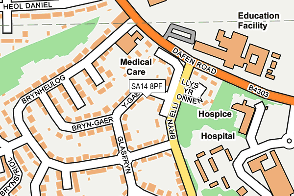 SA14 8PF map - OS OpenMap – Local (Ordnance Survey)