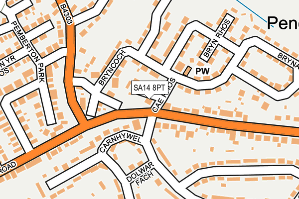 SA14 8PT map - OS OpenMap – Local (Ordnance Survey)