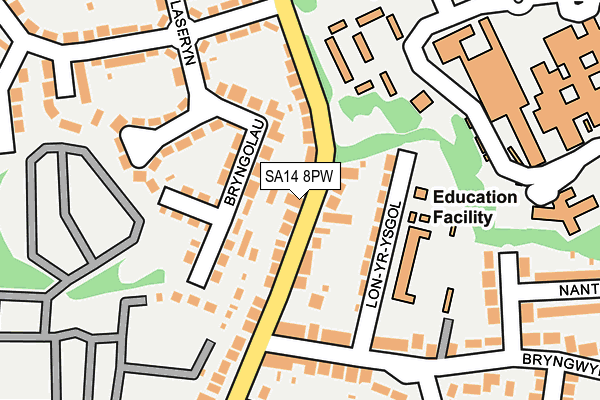 SA14 8PW map - OS OpenMap – Local (Ordnance Survey)