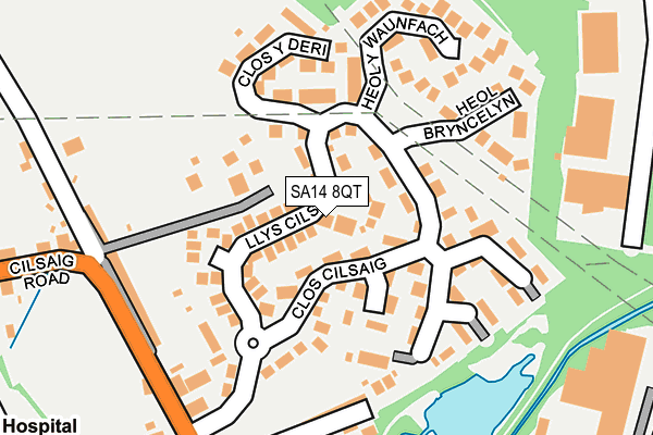 SA14 8QT map - OS OpenMap – Local (Ordnance Survey)