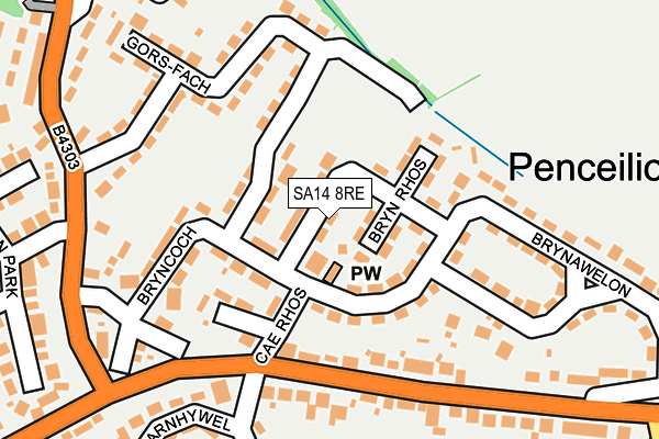 SA14 8RE map - OS OpenMap – Local (Ordnance Survey)