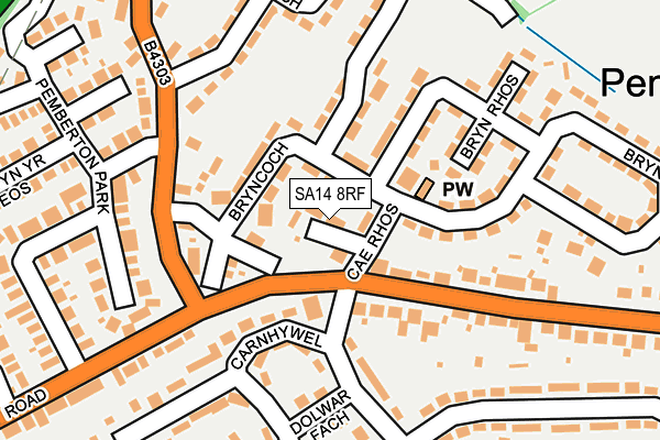 SA14 8RF map - OS OpenMap – Local (Ordnance Survey)