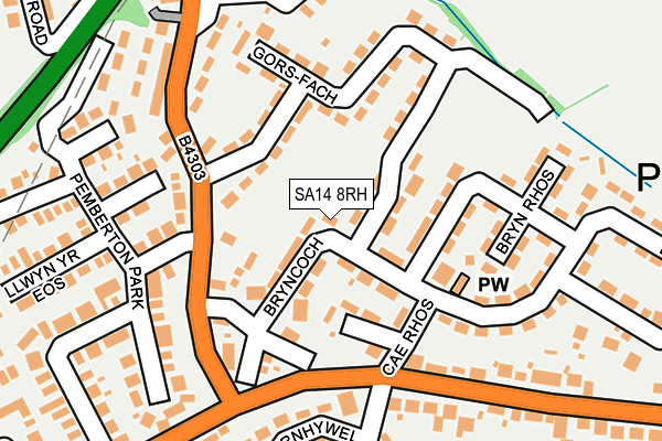 SA14 8RH map - OS OpenMap – Local (Ordnance Survey)