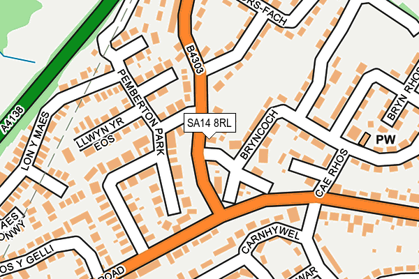 SA14 8RL map - OS OpenMap – Local (Ordnance Survey)