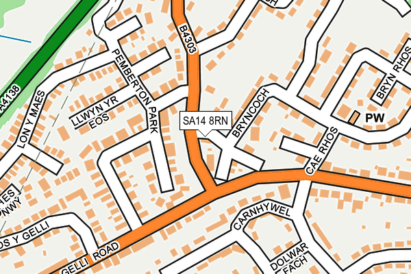 SA14 8RN map - OS OpenMap – Local (Ordnance Survey)