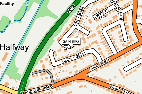 SA14 8RQ map - OS OpenMap – Local (Ordnance Survey)