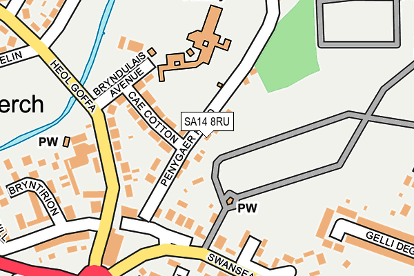 SA14 8RU map - OS OpenMap – Local (Ordnance Survey)