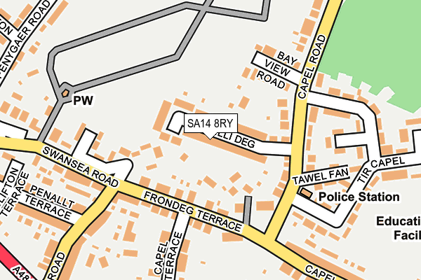 SA14 8RY map - OS OpenMap – Local (Ordnance Survey)