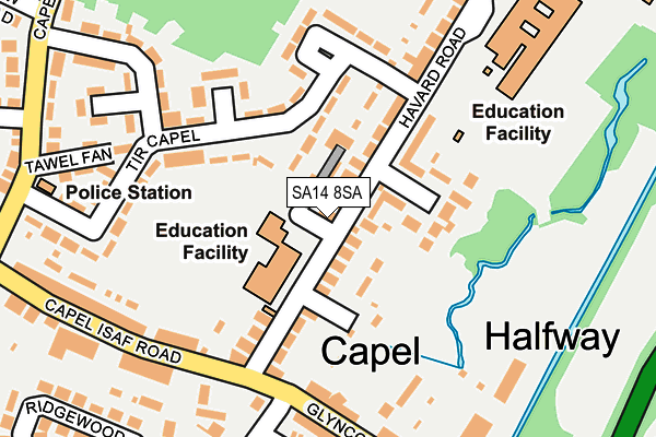 SA14 8SA map - OS OpenMap – Local (Ordnance Survey)
