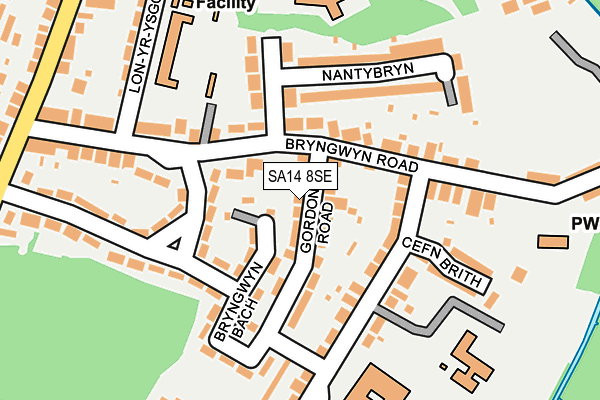 SA14 8SE map - OS OpenMap – Local (Ordnance Survey)
