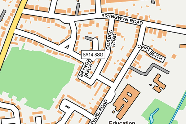 SA14 8SG map - OS OpenMap – Local (Ordnance Survey)