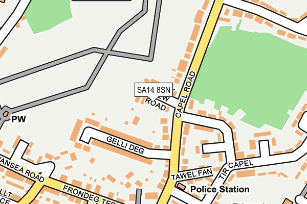 SA14 8SN map - OS OpenMap – Local (Ordnance Survey)