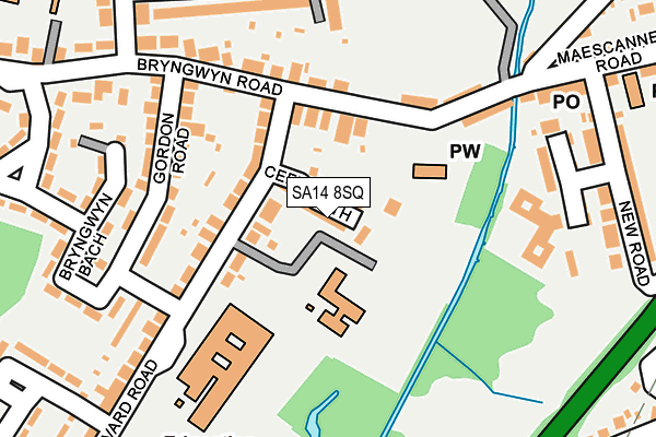 SA14 8SQ map - OS OpenMap – Local (Ordnance Survey)