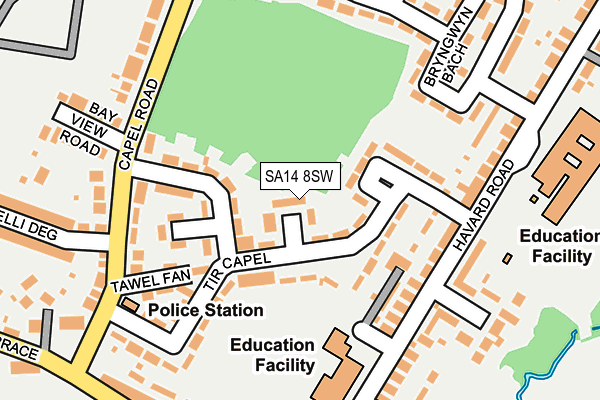 SA14 8SW map - OS OpenMap – Local (Ordnance Survey)
