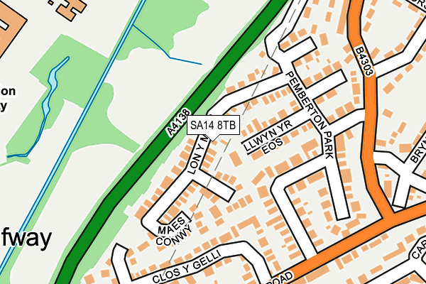 SA14 8TB map - OS OpenMap – Local (Ordnance Survey)