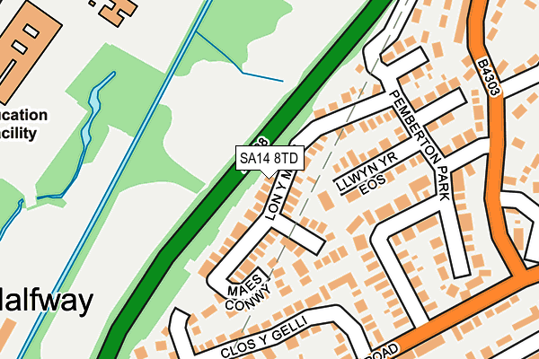 SA14 8TD map - OS OpenMap – Local (Ordnance Survey)