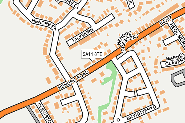 SA14 8TE map - OS OpenMap – Local (Ordnance Survey)