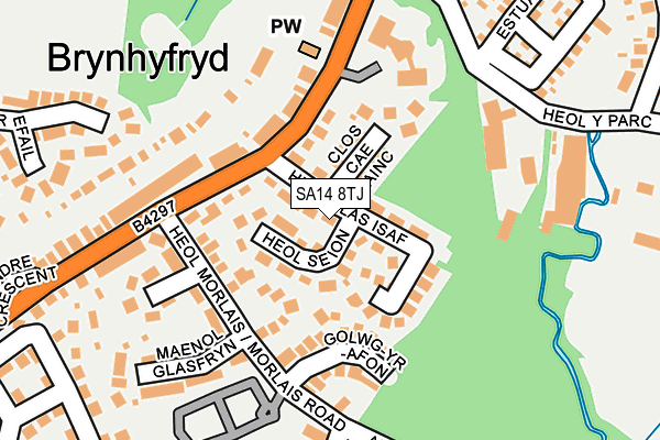 SA14 8TJ map - OS OpenMap – Local (Ordnance Survey)